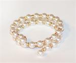 Freshwater Pearls with Rhinestones Bracelet